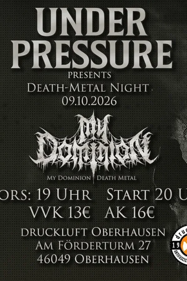 Event-Bild: UNDER PRESSURE IV | mit My Dominion, Scythe Beast, Toxic Mind & Toxic Death Metal