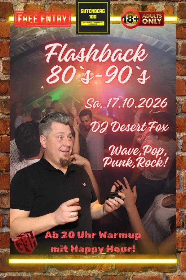 Event image: Flashback 80`s-90`s mit DJ Desert Fox
