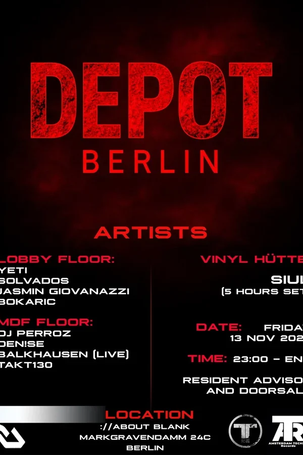 Event-Bild: Amsterdam Techno Records and DEPOT BERLIN [Amsterdam & Berlin]