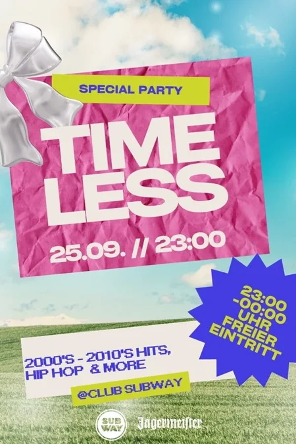 Event: TIME LESS – DIE 2000er & 2010er PARTY 🚨 Event-Bild: TIME LESS – DIE 2000er & 2010er PARTY 🚨