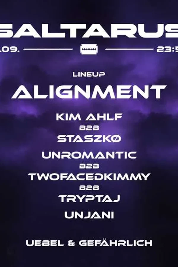 Event: SALTARUS W/ ALIGNMENT & KIM AHLF Event-Bild: SALTARUS W/ ALIGNMENT & KIM AHLF