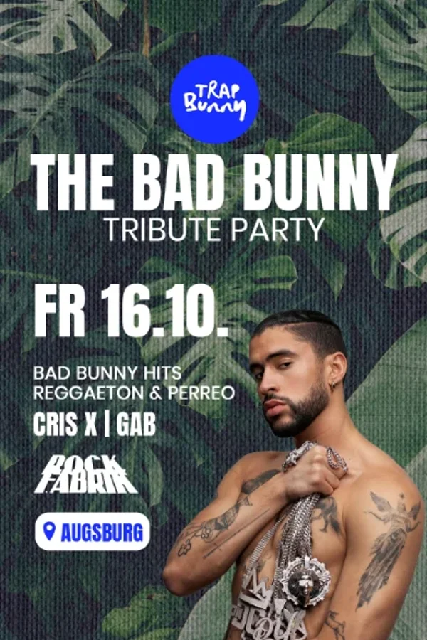 Event: THE BAD BUNNY TRIBUTE PARTY Event image: THE BAD BUNNY TRIBUTE PARTY