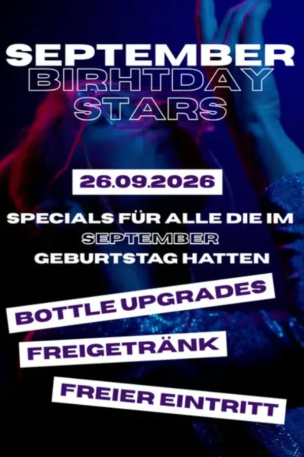 Event-Bild: SEPTEMBER BIRTHDAY STARS SPECIALS
