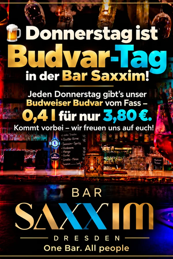Event-Bild: 🍺 Budweiser Budvar vom Fass – nur 3,80 €