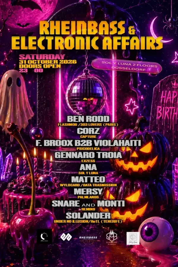 Event-Bild: Rheinbass & Electronic Affairs Halloween with Solander / Ben Rodd / Matteo (IT)