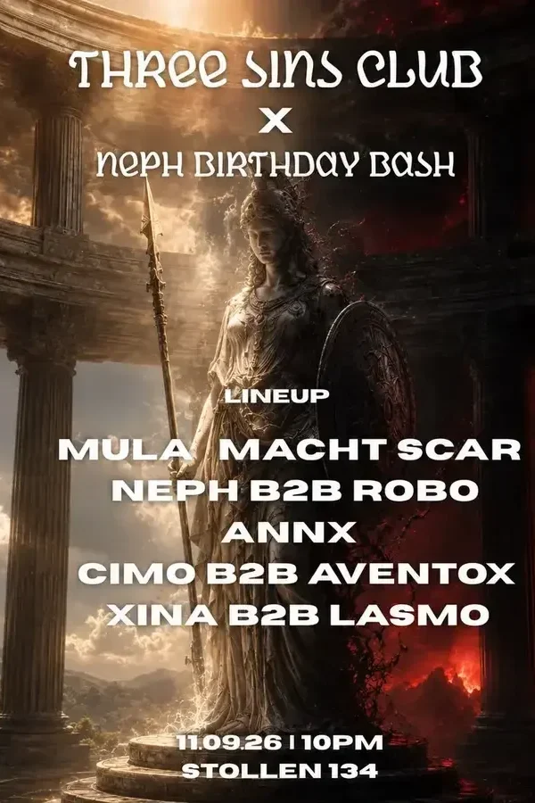 Event image: THREE SINS CLUB x NEPH BIRTHDAY BASH