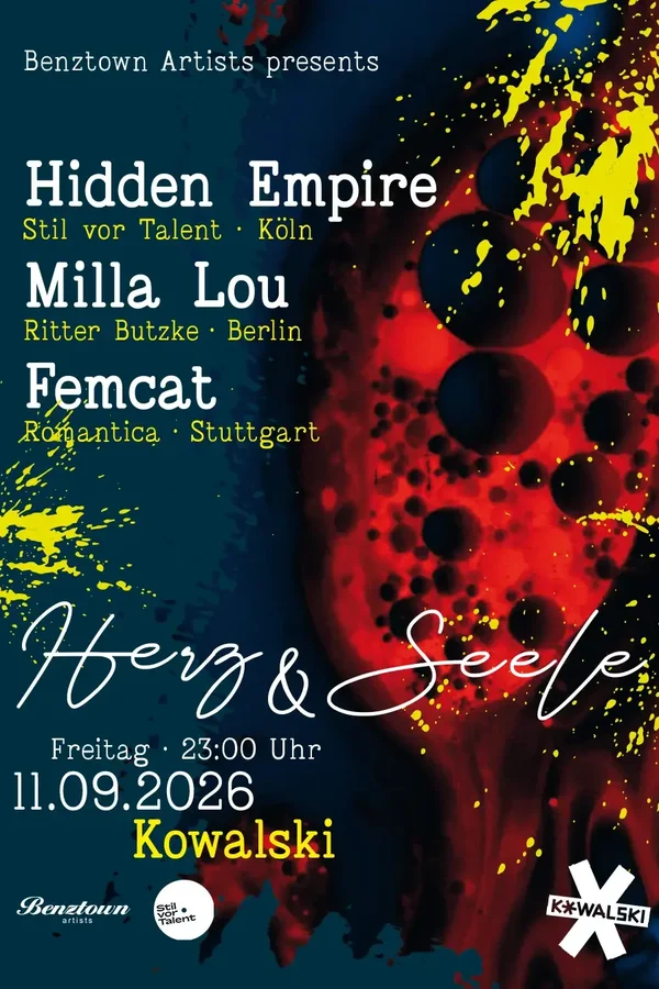 Event-Bild: HERZ & SEELE w./ Hidden Empire, Milla Lou, Femcat