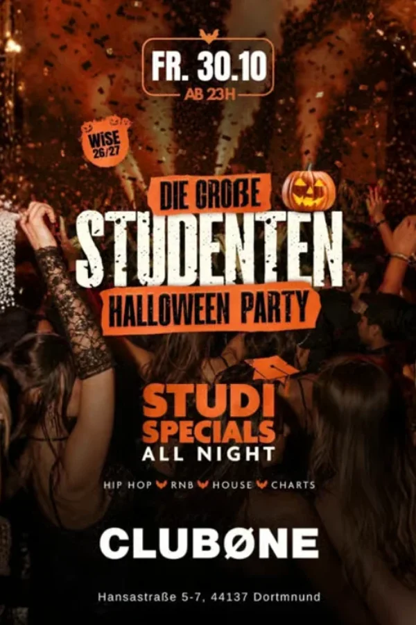 Event: DIE GROẞE HALLOWEEN STUDENTEN PARTY Event-Bild: DIE GROẞE HALLOWEEN STUDENTEN PARTY