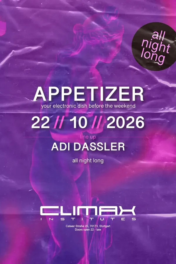 Event-Bild: APPETIZER - Adi Dassler ALL NIGHT LONG