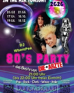 Event: 'IN THE ÄIR TONIGHT' Die 80er-Party by DJ WhamPee Event-Bild: 'IN THE ÄIR TONIGHT' Die 80er-Party by DJ WhamPee
