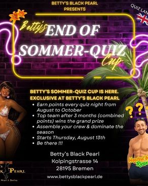 Event image: Betty's End of Sommer Quiz Cup Night