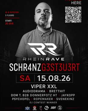 Event: RheinRave präsentiert: SCHR4NZG3ST3U3RT (IN & OUTDOOR) Event image: RheinRave präsentiert: SCHR4NZG3ST3U3RT (IN & OUTDOOR)