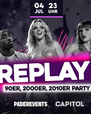 Event: PADEREVENTS PRES. REPLAY – 90ER, 2000ER, 2010ER PARTY Event-Bild: PADEREVENTS PRES. REPLAY – 90ER, 2000ER, 2010ER PARTY