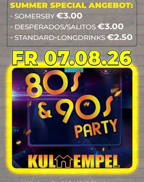 Event-Bild: 80s & 90s Party (Summer Special Angebot)