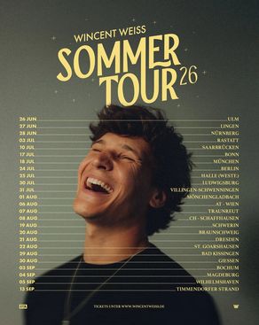 Event: Wincent Weiss - Sommertour 2026 Event image: Wincent Weiss - Sommertour 2026
