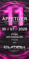 Event-Bild: APPETIZER - 11 YEARS ANNIVERSARY (PART2)